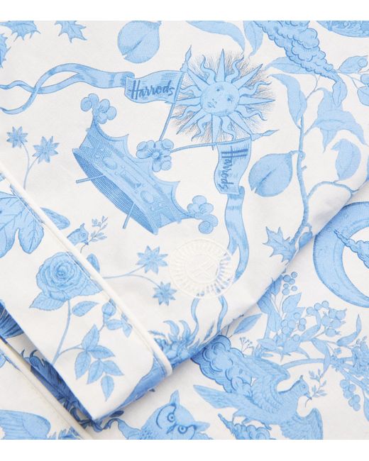 Harrods Blue Cotton Short-Sleeve Pyjama Set