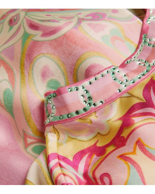 Camilla Pink Silk Embellished Kaftan Dress