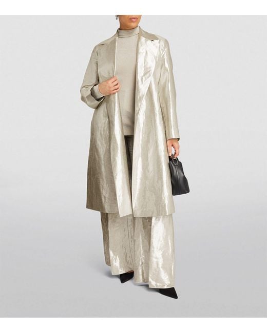 Marina Rinaldi Natural Linen-blend Wrap Coat