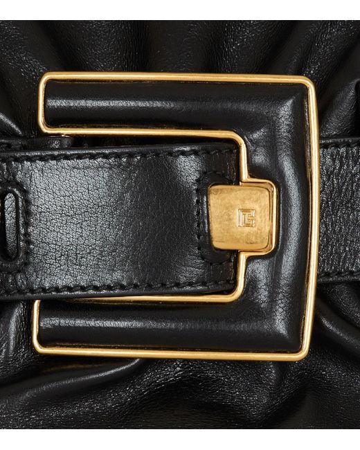 Balmain Black Small Leather Anthem Shoulder Bag