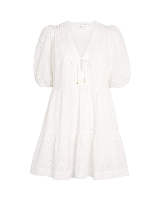 Heidi Klein White Cotton Broderie Anglaise Mini Dress