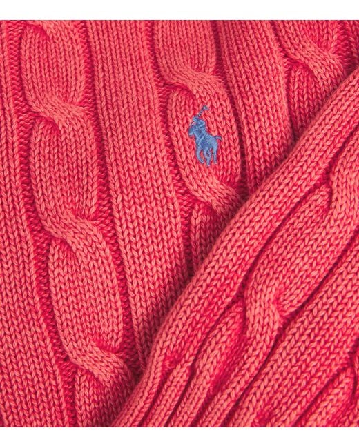 Polo Ralph Lauren Red Cotton Cable-knit Sweater