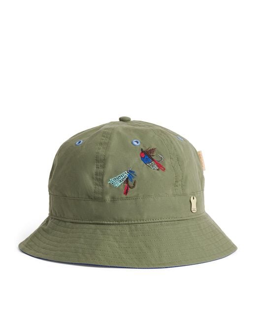Barbour Green X Paul Smith Embroidered Bucket Hat for men
