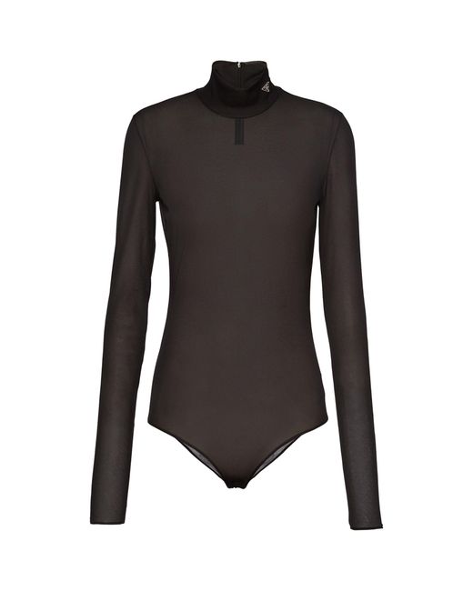 Prada Black Long-sleeve Bodysuit