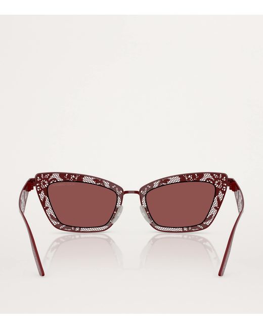 Dolce & Gabbana Pink Steel Rectangular Sunglasses