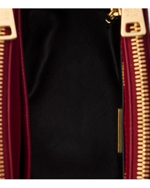 Prada Red Mini Patent Saffiano Leather Galleria Top-Handle Bag