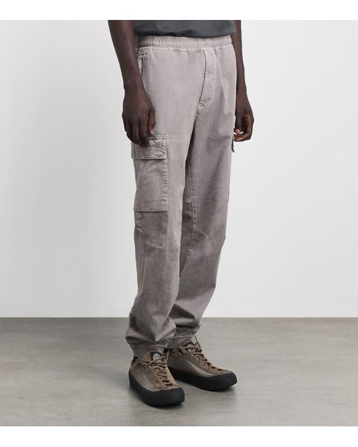 Stone Island Gray Stretch-Cotton Cargo Trousers for men