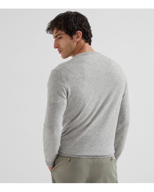 Brunello Cucinelli Gray Cashmere Sweater for men