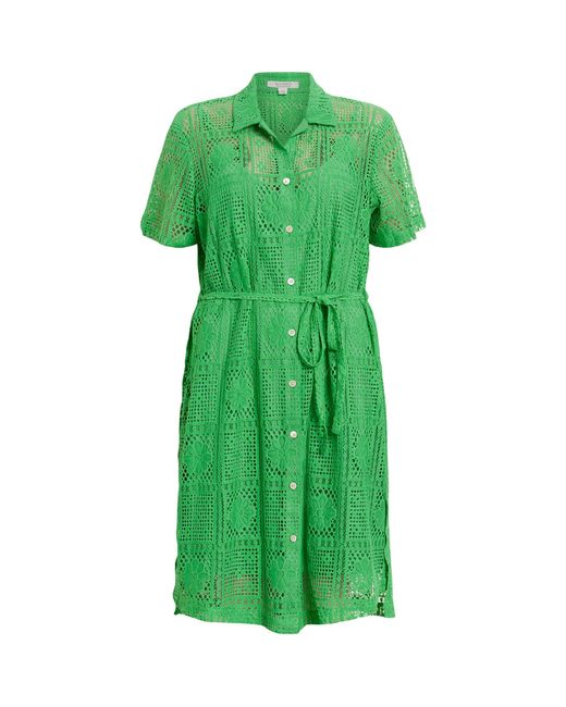 AllSaints Green Crochet Athea Mini Dress
