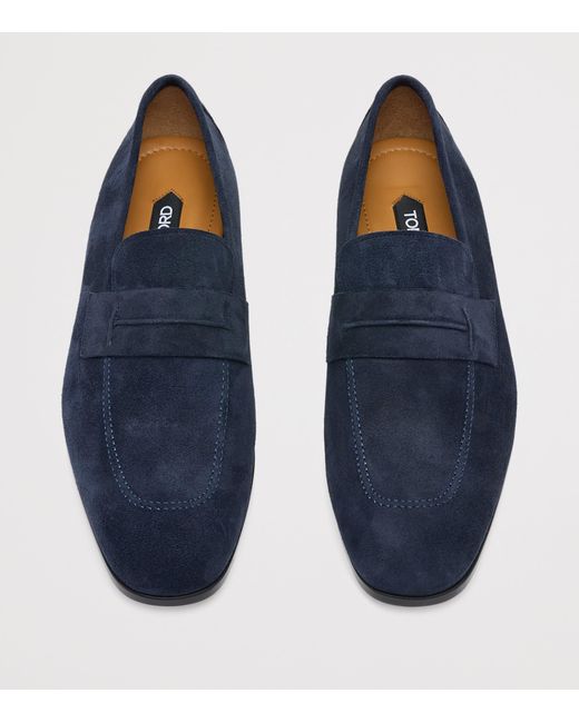 Tom Ford Blue Suede Loafers for men