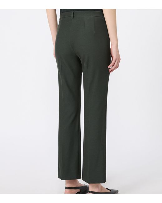 Max Mara Gray Cotton-Blend Flared Trousers