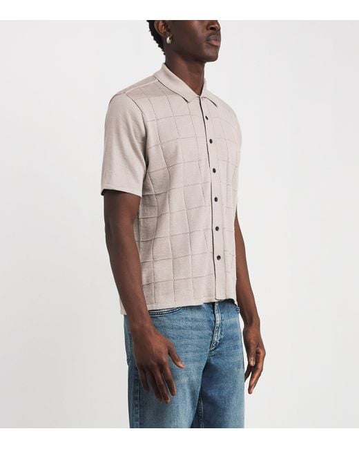Rag & Bone Brown Wool-Blend Knitted Short-Sleeve Shirt for men