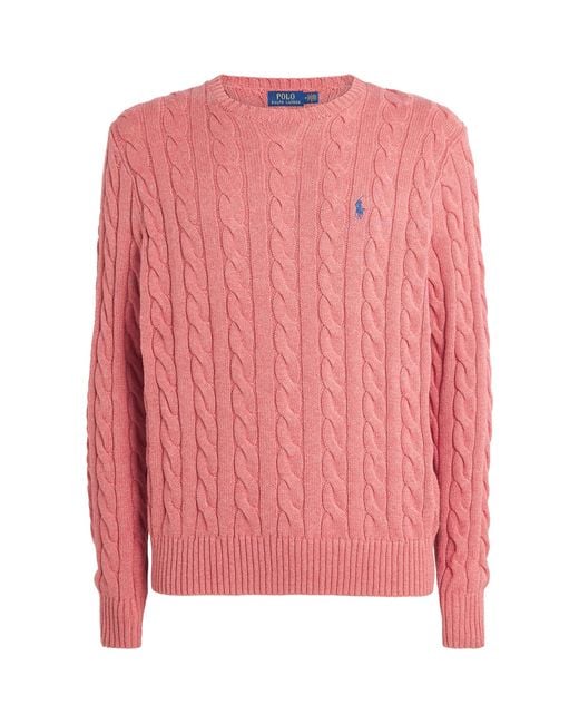 Polo Ralph Lauren Pink Cotton Cable-Knit Sweater for men