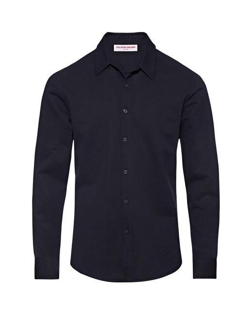 Orlebar Brown Blue Cotton Piqué Giles Shirt for men