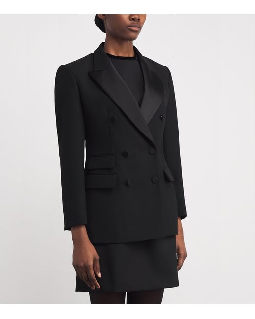 Sandro Black Satin-Collar Blazer