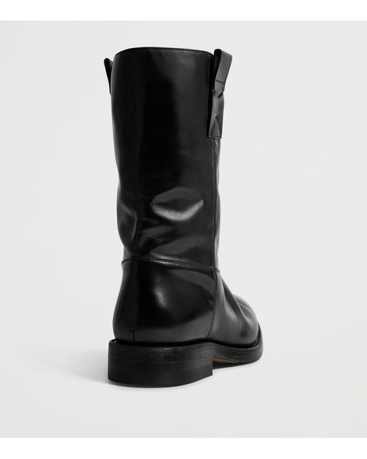 Bottega Veneta Black Leather Slip-On Boots for men