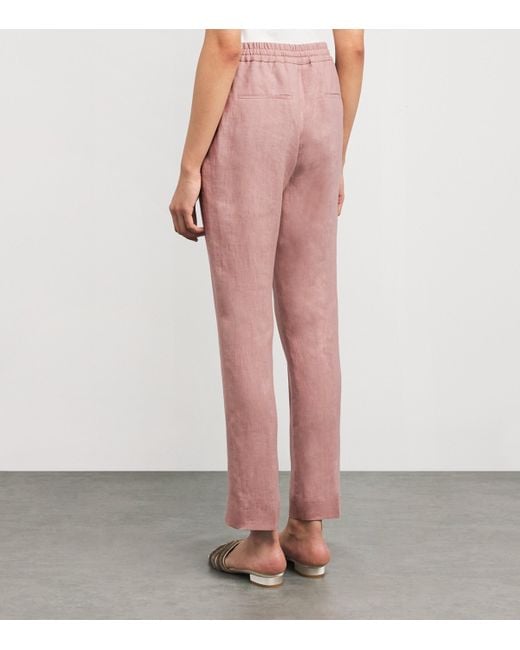 Eleventy Pink Linen Drawstring Trousers