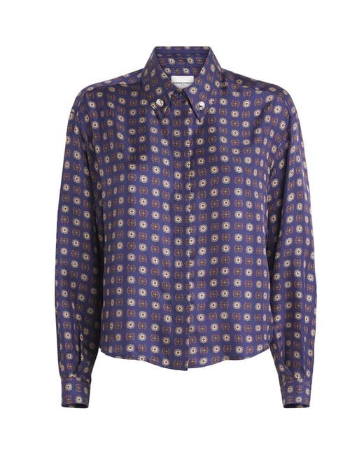 Claudie Pierlot Blue Silk Printed Shirt