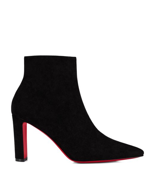 Christian Louboutin Suprabooty Suede Ankle Boots 85 in Black | Lyst