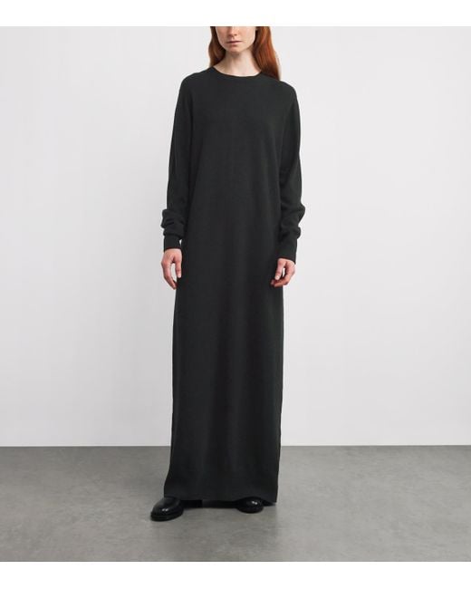 The Row Black Loter Cashmere Maxi Dress
