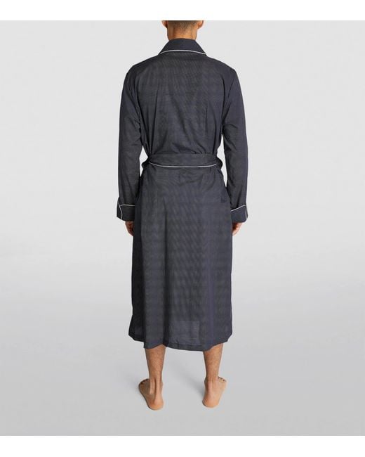 Derek Rose Blue Polka-Dot Dressing Gown for men