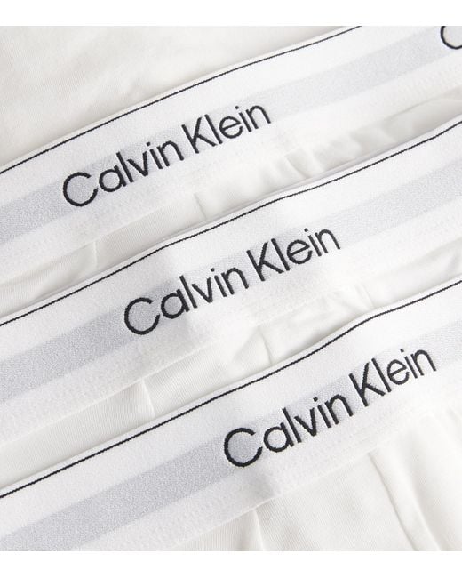 Calvin Klein White Cotton Stretch Icon Hip Briefs for men