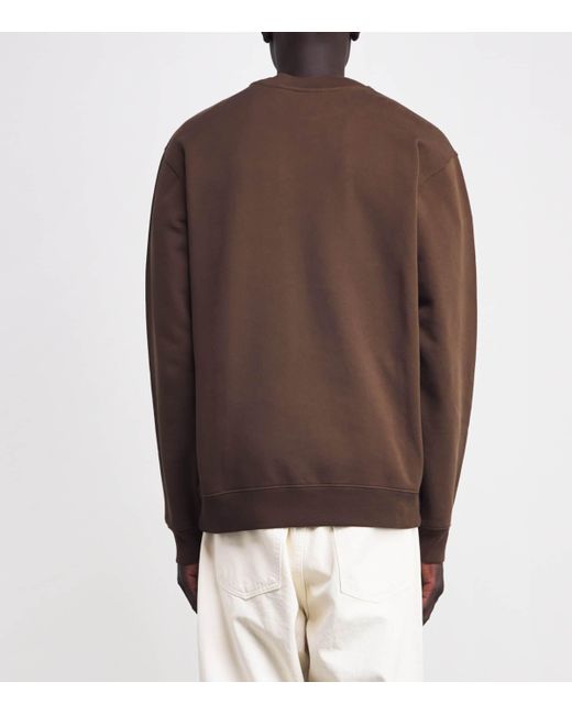 Jacquemus Brown Logo-Appliquéd Cotton-Jersey Sweatshirt for men