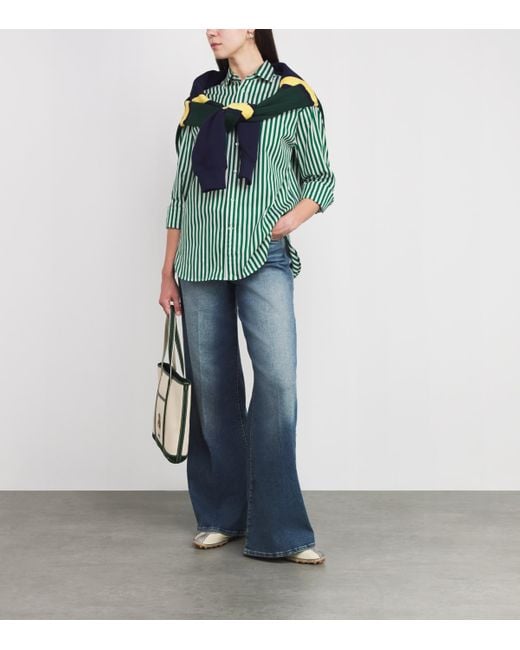 Polo Ralph Lauren Green Cotton Oxford Stripe Shirt