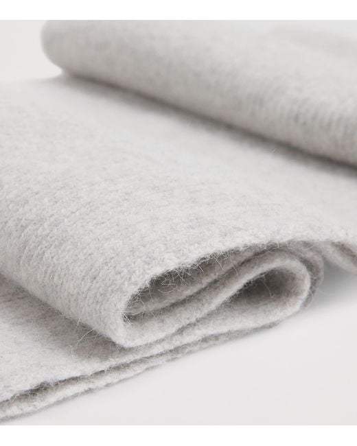 Le Bonnet White Lambswool Classic Scarf for men