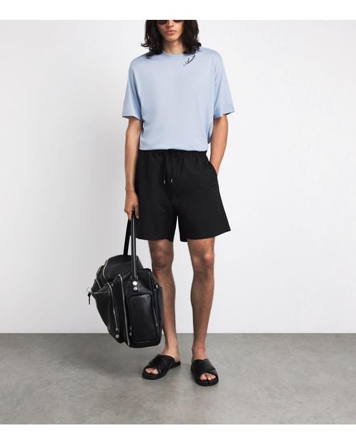 Amiri Blue Cotton Script T-Shirt for men