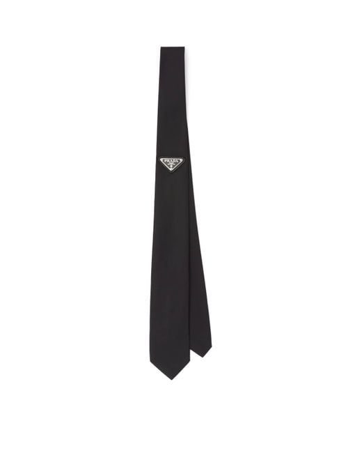 Prada Black Re-Nylon Triangle Tie for men