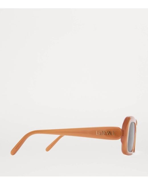 Loewe Brown Acetate Rectangular Slim Sunglasses