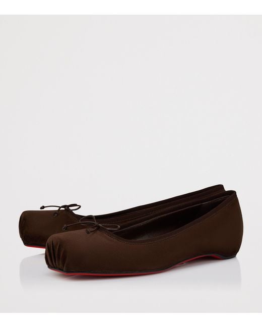 Christian Louboutin Brown Cassia Nodo Suede Ballet Flats