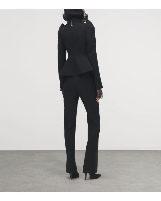 McQueen Black Stretch-Wool Structured Blazer