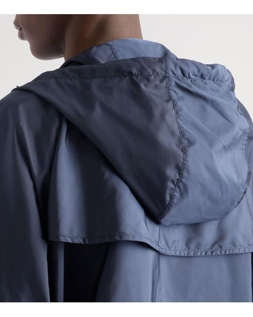Prada Blue Re-Nylon Hooded Oversized Jacket for men