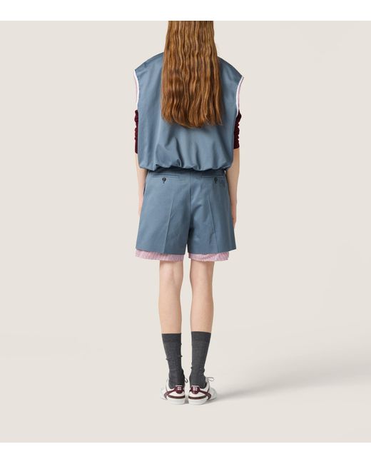 Miu Miu Blue Chino Layered Bermuda Shorts