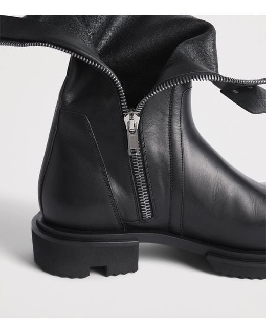 Rick Owens Black Leather Creeper Gabe Ankle Boots for men