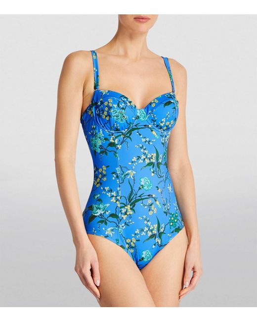 Erdem Blue Floral Swimsuit