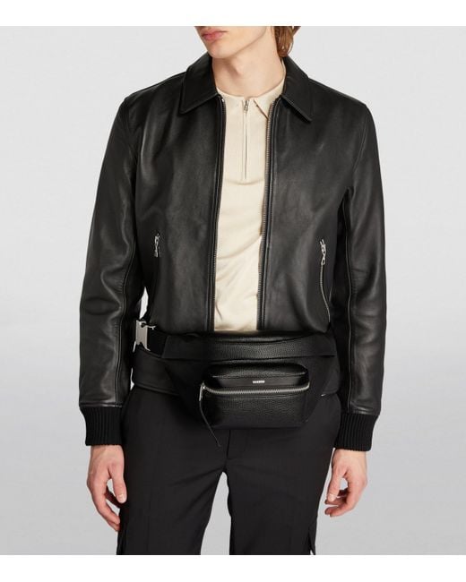 Sandro Black Coated Belt Bag for men