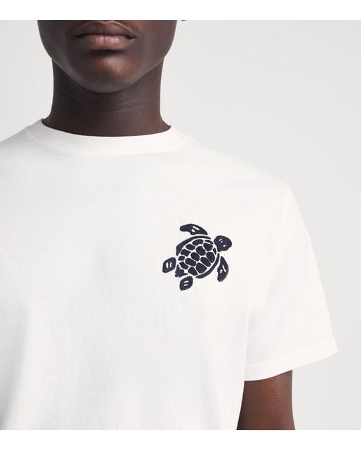 Vilebrequin White Organic Cotton Turtle T-Shirt for men