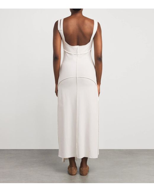 Nadine Mos White Cotton Overlock Midi Dress
