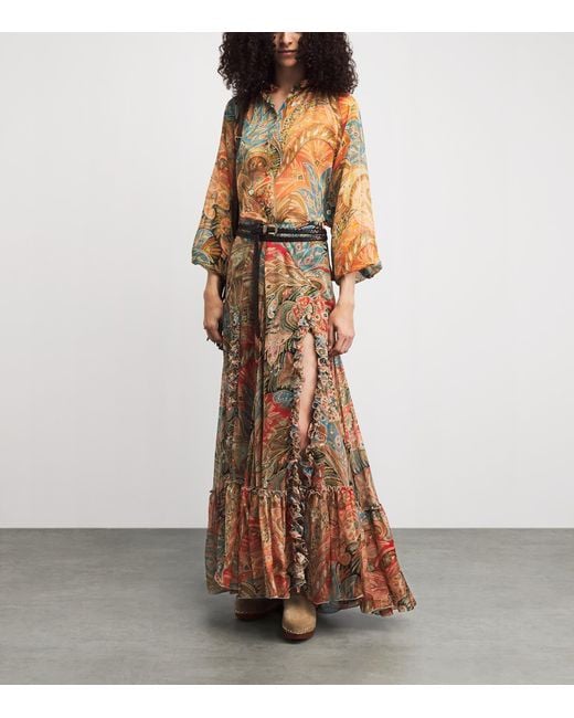 Etro Red Silk Chiffon Paisley Blouse