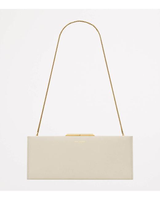 Saint Laurent Natural Calfskin Midnight Clutch Bag