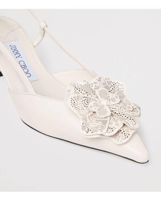 Jimmy Choo Natural Mimmi 50 Leather Slingback Mules