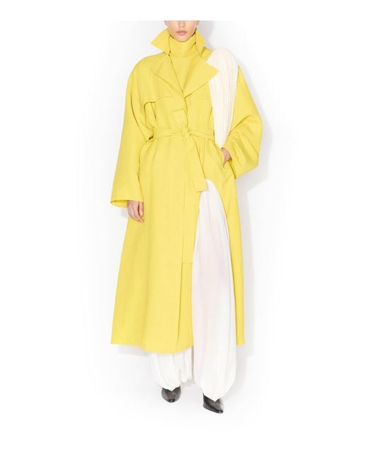 Alaïa Yellow Technical Toile Trench Coat