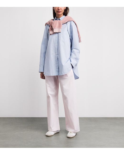 Suzie Kondi Pink Cotton Stripe Pan Trousers