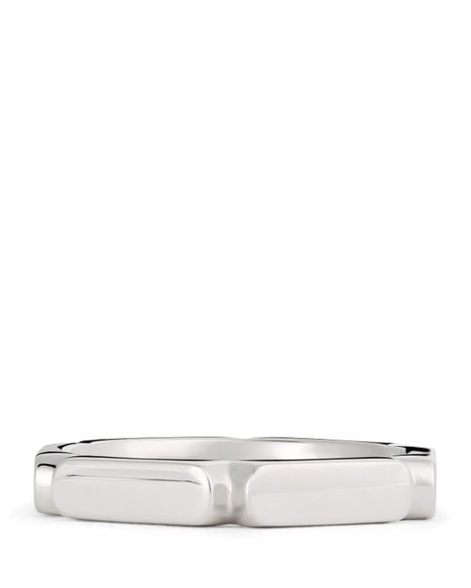 Tom Wood White Sterling Slim Umi Band Ring for men