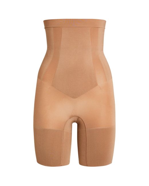 Spanx Brown Sculpt Oncore High-Waist Mid-Thigh Shorts