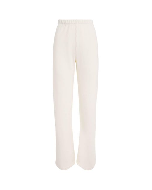 ÉTERNE White Cotton-Blend Straight-Leg Sweatpants