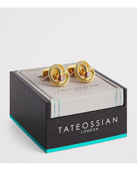 Tateossian Metallic Plated Enamel-Detail Viper Cufflinks for men